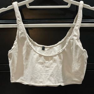 Bo+Tee Release Scoop Neck Crop, Ivory (XS)